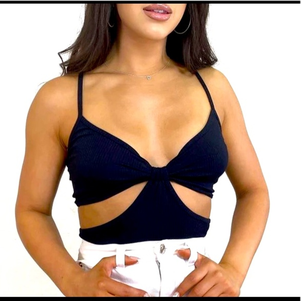 Black cut out top